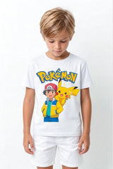 ASH VE PIKACHU | %100 PAMUK PREMIUM KALİTE ÇOCUK TİŞÖRTÜ (C107)