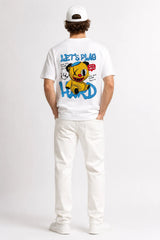LETS PLAY HARD | SIRT BASKILI %100 PAMUK HEAVY COTTON PREMIUM KALİTE T-SHIRT (Y316)