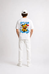 LETS PLAY HARD | SIRT BASKILI %100 PAMUK HEAVY COTTON PREMIUM KALİTE T-SHIRT (Y316)