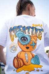 SMILE CREATIVE | SIRT BASKILI %100 PAMUK HEAVY COTTON PREMIUM KALİTE T-SHIRT (Y317)