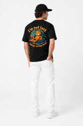 LAZY GARFIELD | SIRT BASKILI %100 PAMUK HEAVY COTTON PREMIUM KALİTE T-SHIRT (Y335)