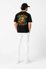 LAZY GARFIELD | SIRT BASKILI %100 PAMUK HEAVY COTTON PREMIUM KALİTE T-SHIRT (Y335)