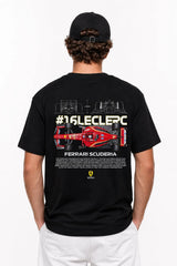 LECLERC 16 FERRARI | %100 PAMUK SIRT BASKILI HEAVY COTTON PREMIUM KALİTE T-SHIRT (Y355)