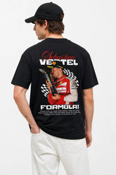 SEBASTIAN VETTEL FERRARI | %100 PAMUK SIRT BASKILI HEAVY COTTON PREMIUM KALİTE T-SHIRT (Y364)