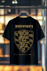 FERRARI F1 GOLD | %100 PAMUK SIRT BASKILI HEAVY COTTON PREMIUM KALİTE T-SHIRT (Y346)