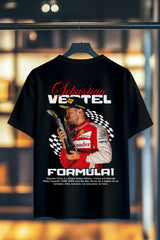 SEBASTIAN VETTEL FERRARI | %100 PAMUK SIRT BASKILI HEAVY COTTON PREMIUM KALİTE T-SHIRT (Y364)