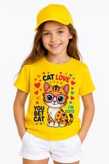 CAT LOVE | %100 PAMUK PREMIUM KALİTE ÇOCUK TİŞÖRTÜ (C525)