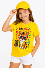 CAT LOVE | %100 PAMUK PREMIUM KALİTE ÇOCUK TİŞÖRTÜ (C525)