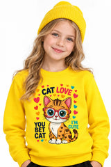 Cat Love | BL Sweatshirt | Kız Çocuk (CSW525)
