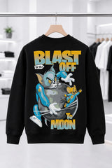 Tom Jerry Moon | BL Sweatshirt | Kadın (YSW374)