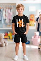 ŞORT TİŞÖRT TAKIMI | TEDY BEAR HI | %100 PAMUK PREMIUM KALİTE (S022)