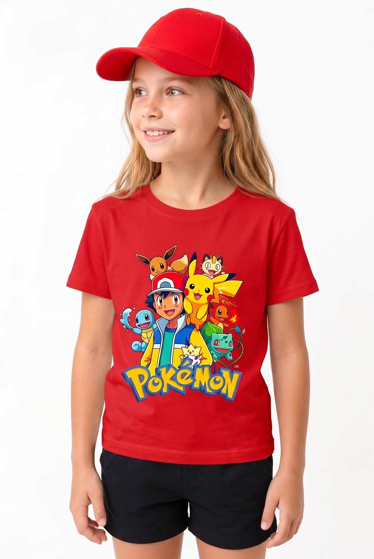 ŞORT TİŞÖRT TAKIMI | ASH VE PIKACHU | %100 PAMUK PREMIUM KALİTE (S029)