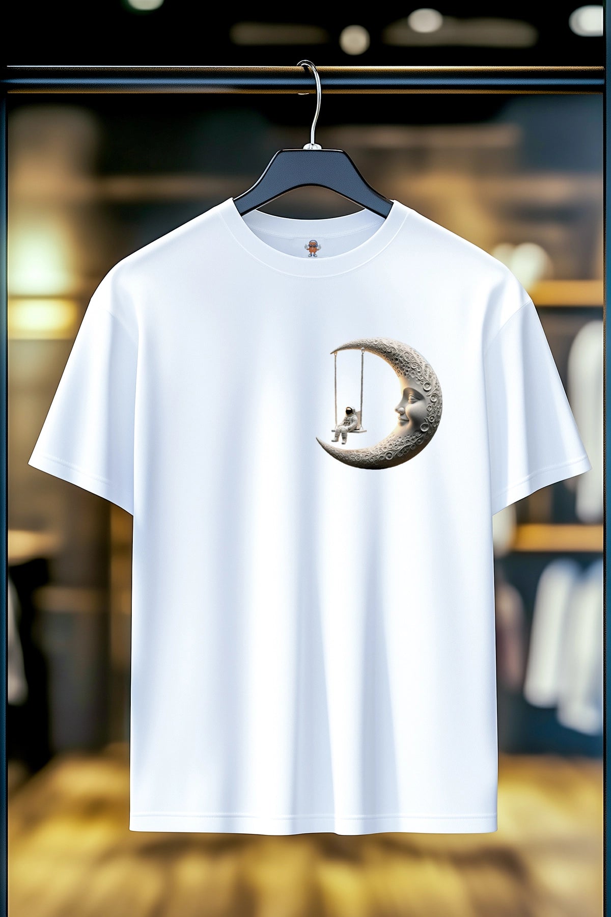 SWING ON THE MOON | %100 PAMUK HEAVY COTTON PREMIUM KALİTE T-SHIRT (Y066)