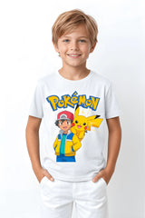 ASH VE PIKACHU | %100 PAMUK PREMIUM KALİTE ÇOCUK TİŞÖRTÜ (C107)