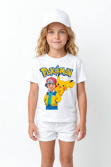 ASH VE PIKACHU | %100 PAMUK PREMIUM KALİTE ÇOCUK TİŞÖRTÜ (C107)