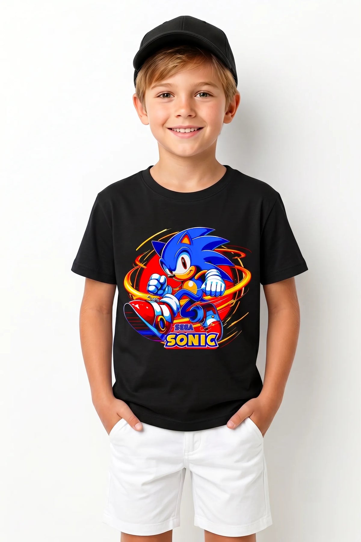 KİRPİ SONİC SEGA | %100 PAMUK PREMIUM KALİTE ÇOCUK TİŞÖRTÜ (C117)