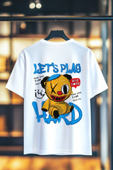 LETS PLAY HARD | SIRT BASKILI %100 PAMUK HEAVY COTTON PREMIUM KALİTE T-SHIRT (Y316)