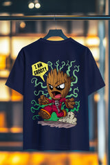 I AM GROOT | SIRT BASKILI %100 PAMUK HEAVY COTTON PREMIUM KALİTE T-SHIRT (Y322)