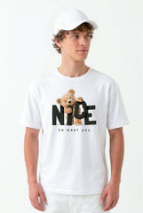 TEDDY BEAR NICE TO MEET U | %100 PAMUK HEAVY COTTON PREMIUM KALİTE T-SHIRT (Y327)
