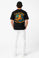 LAZY GARFIELD | SIRT BASKILI %100 PAMUK HEAVY COTTON PREMIUM KALİTE T-SHIRT (Y335)