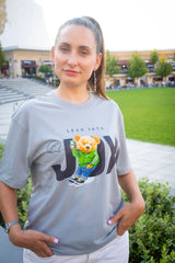 TEDDY BEAR LEAN INTO JOY | %100 PAMUK HEAVY COTTON PREMIUM KALİTE T-SHIRT (Y336)