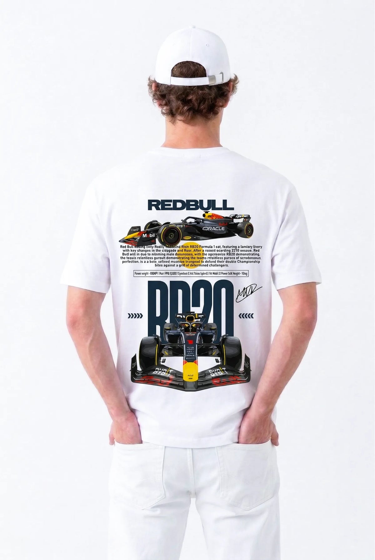 REDBULL RACING | SIRT BASKILI %100 PAMUK HEAVY COTTON PREMIUM KALİTE T-SHIRT (Y339)