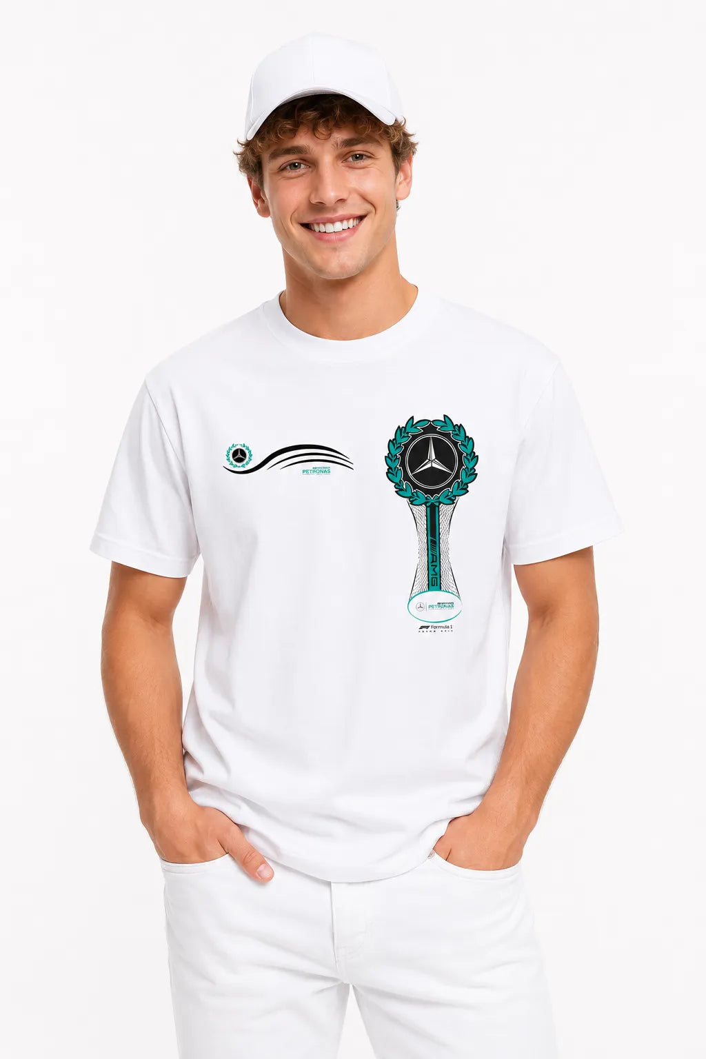 MERCEDES F1 CUP | %100 PAMUK SIRT BASKILI HEAVY COTTON PREMIUM KALİTE T-SHIRT (Y345)