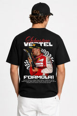 SEBASTIAN VETTEL FERRARI | %100 PAMUK SIRT BASKILI HEAVY COTTON PREMIUM KALİTE T-SHIRT (Y364)