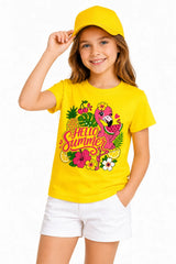 HELLO SUMMER | %100 PAMUK PREMIUM KALİTE ÇOCUK TİŞÖRTÜ (C521)