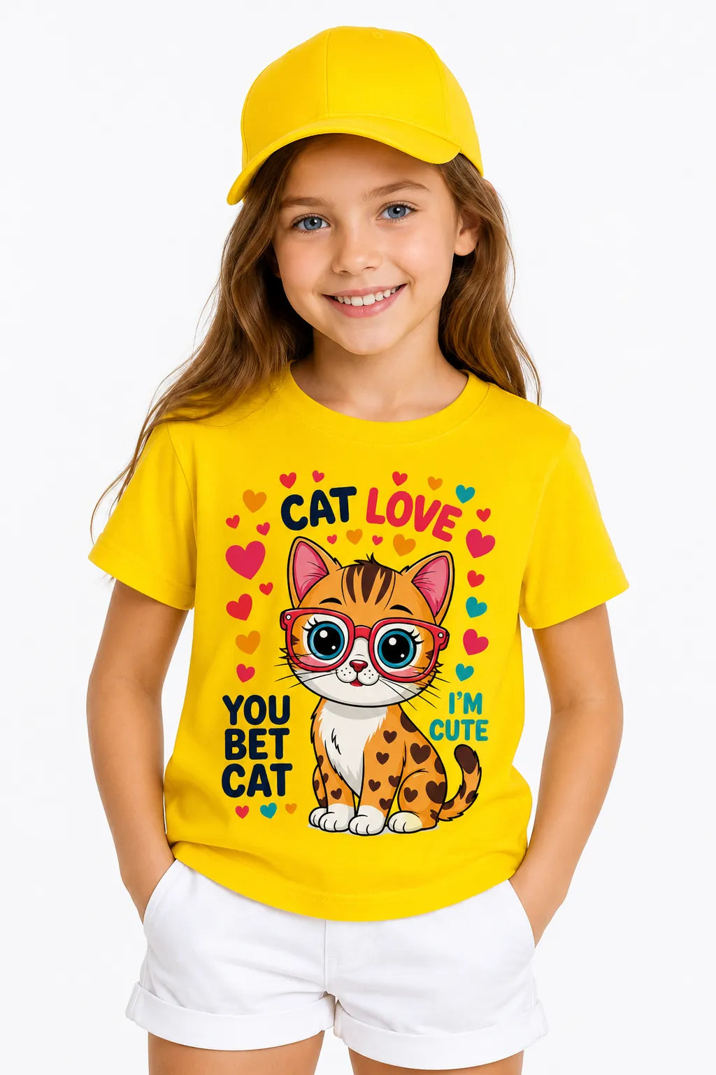 CAT LOVE | %100 PAMUK PREMIUM KALİTE ÇOCUK TİŞÖRTÜ (C525)