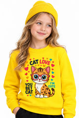 Cat Love | BL Sweatshirt | Kız Çocuk (CSW525)