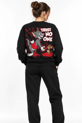 Trust No One Tom Jerry | BL Sweatshirt | Kadın (YSW368)