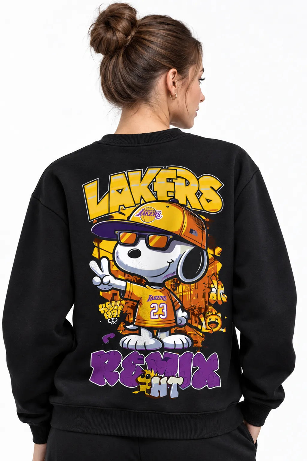 Snoopy Lakers | BL Sweatshirt | Kadın (YSW369)