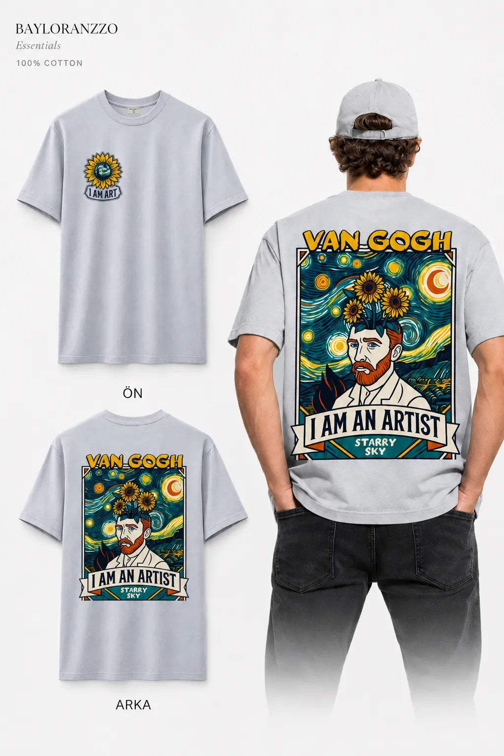 VAN GOGH | %100 PAMUK HEAVY COTTON PREMIUM KALİTE T-SHIRT (Y502)