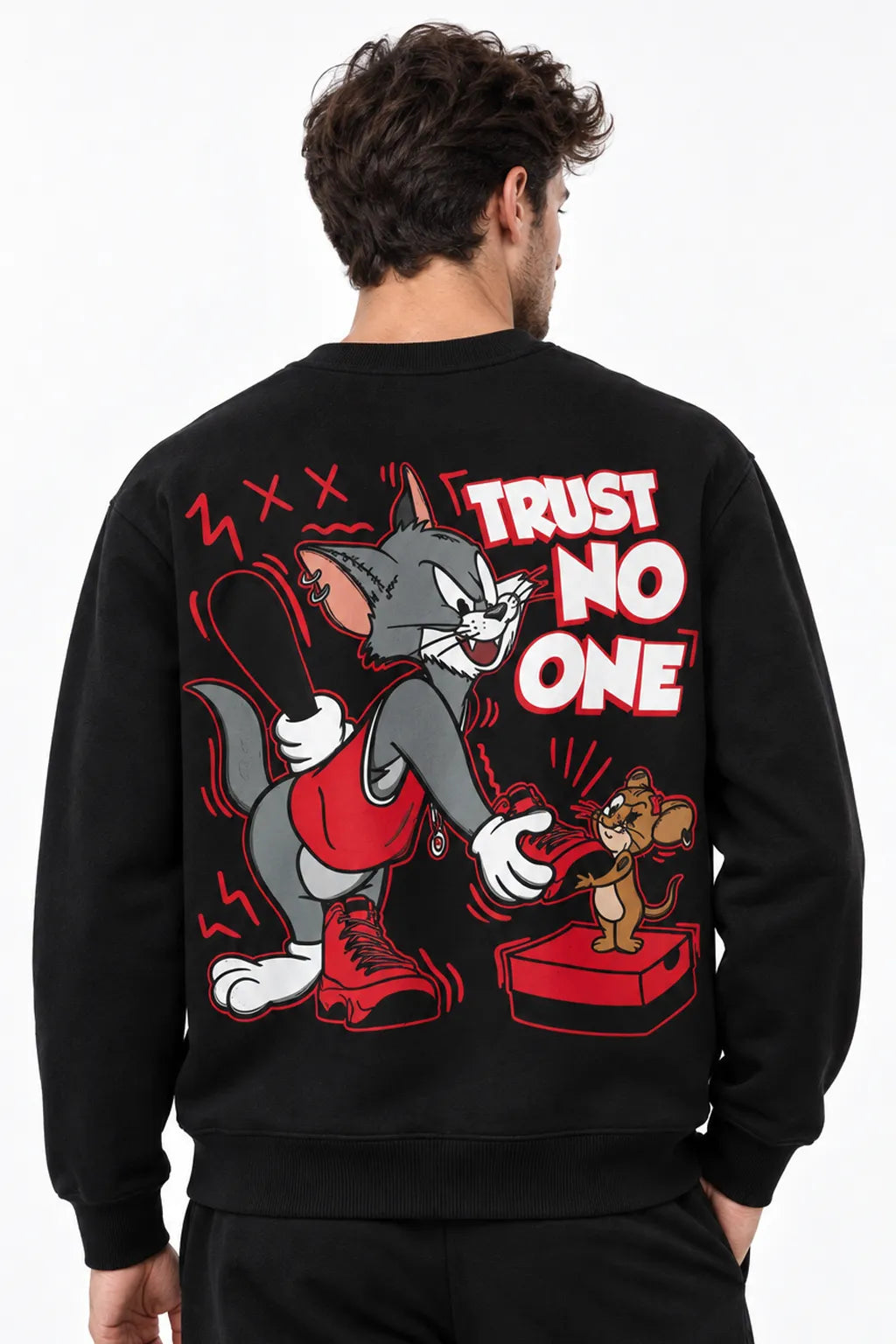 Trust No One Tom Jerry | BL Sweatshirt | Erkek (YSW368)