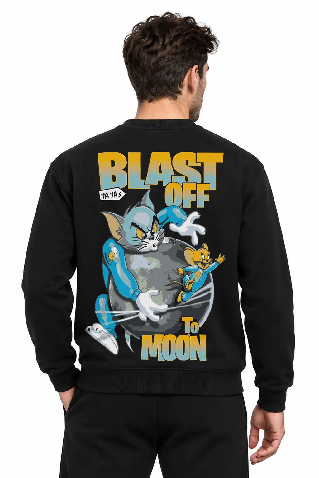 Tom Jerry Moon | BL Sweatshirt | Erkek (YSW374)